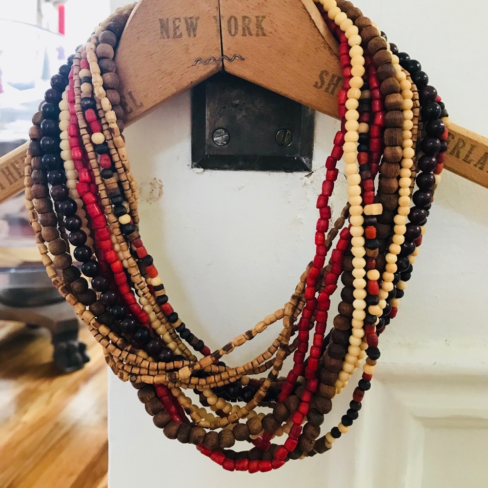 Multi-colored/stringed woodened Necklace